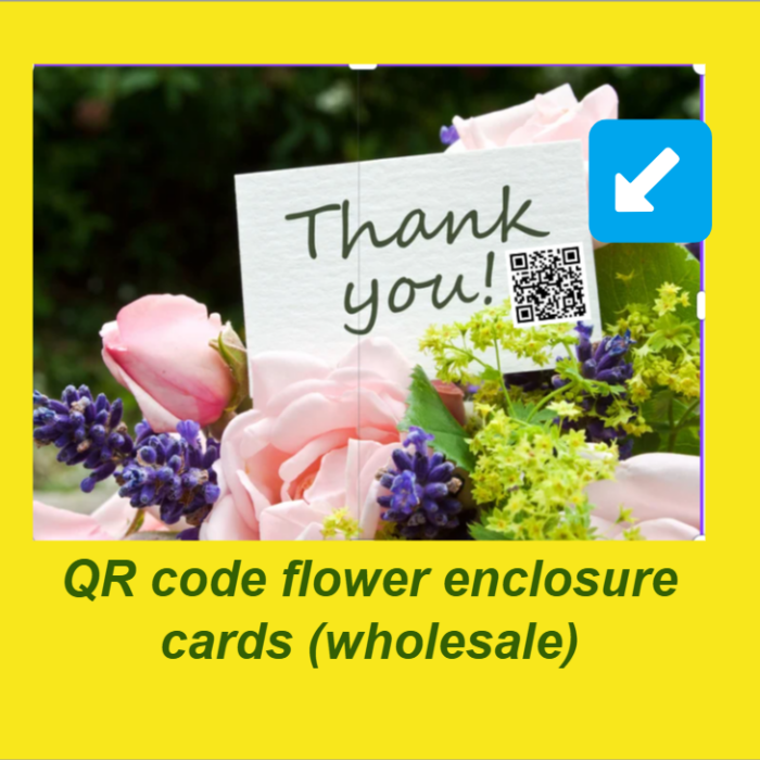  Bulk Custom Floral Enclosure Cards with QR Codes for Florists